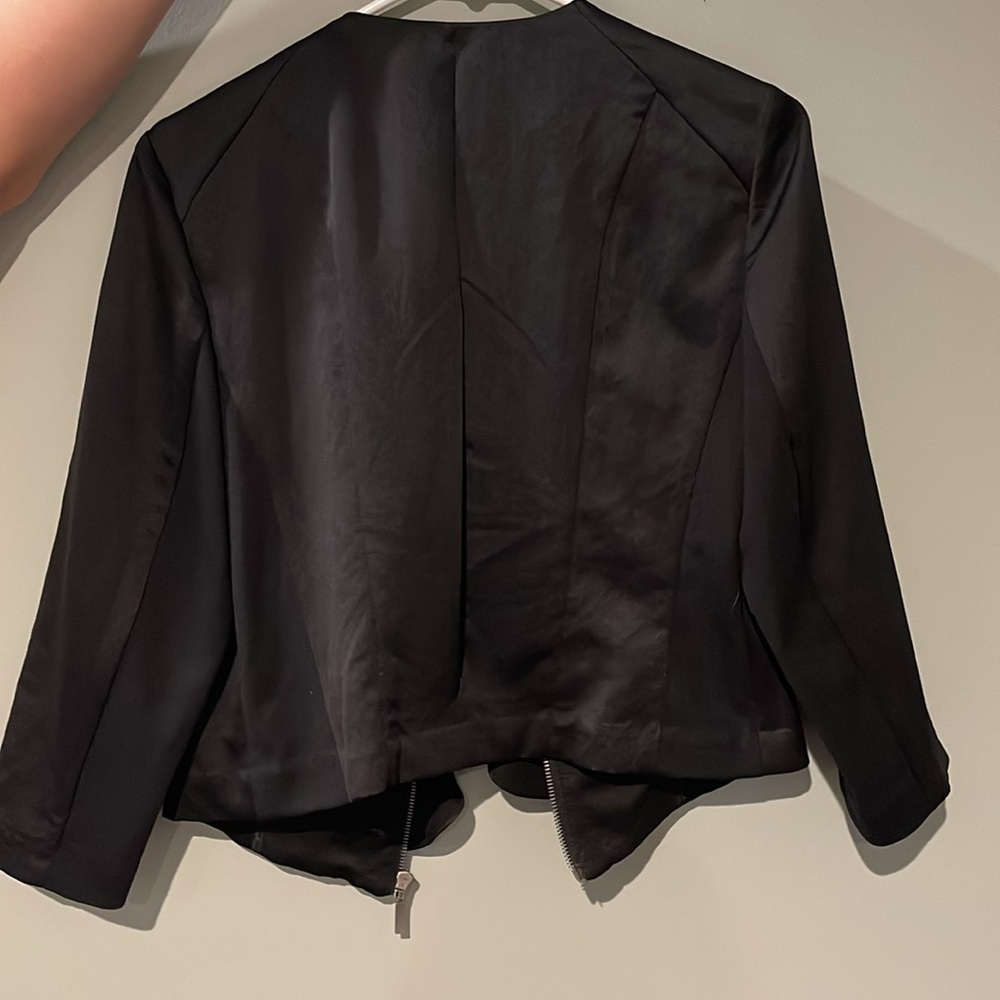 Inc international concepts dressy ruffle full zip jacket 3/4 sleeves size Medium - Picture 5 of 5